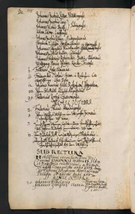Winterhalbjahr 1651/1652. Rektorat Joachim Wibel