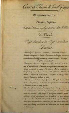 Cours de chimie technologique, à l'usage des élèves de l'École Royale de l'Artillerie et du Génie