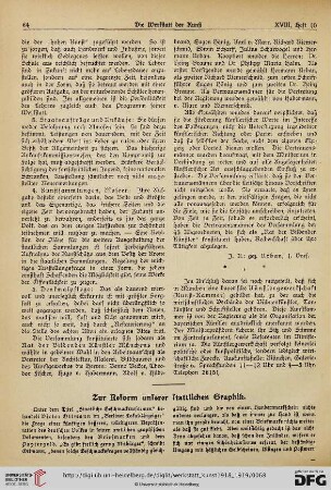 18: Zur Reform unserer stattliche Graphik