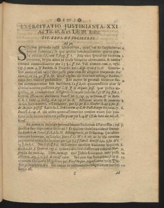 Exercitatio Iustinianea XXI. Ad Tit. 26. & 27. Lib. III. Instit.