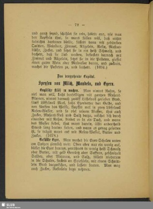 Das dreyzehende Capitul. Speysen von Milch, Mandeln, und Eyern