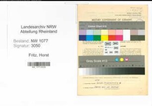 Entnazifizierung Horst Fritz , geb. 01.01.1921 (Polizist)