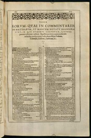 Index. Eorum, quae in Commentariis...