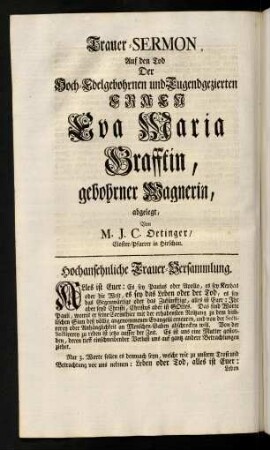 28-35, Trauer-Sermon