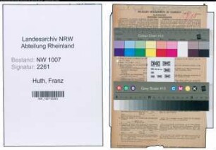 Entnazifizierung Franz Huth , geb. 29.01.1901 (Kaufmann)