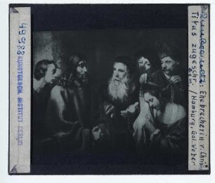 Rembrandt (Umkreis), Die Ehebrecherin vor Christus (unbekannte Slg.)