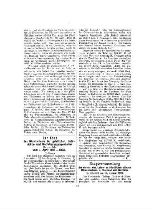 Der Etat des Ministeriums der geistlichen, Unterrichts- und Medizinalangelegenheiten für das Jahr 1. April 1897 - 1898 : (Schluss)