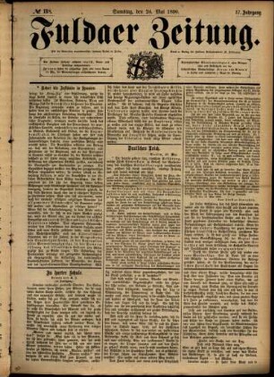 Ausgabe vom Samstag, den 24. Mai 1890.