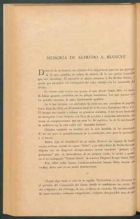 Memoria de Alfredo A. Bianchi