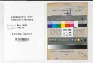 Entnazifizierung Heinrich Scholten , geb. 28.04.1898 (Bahnsekretaer)