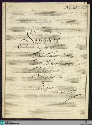 Symphonies - Mus. Hs. 203 : fl (2), vl (2), b; G; MenH 4.31