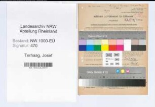 Entnazifizierung Josef Terhaag, geb. 02.03.1889 (Justizangest.)