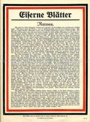 Eiserne Blätter Nr. 52 - Nerven
