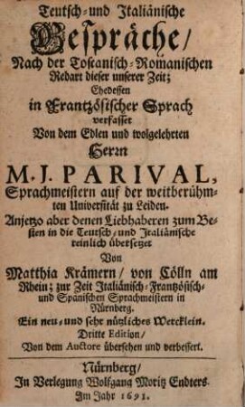 Teutsch- und Italienische Gespräche