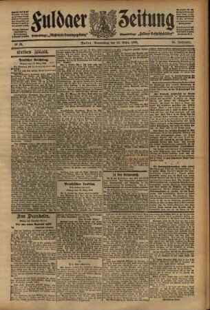 Erste Ausgabe vom Donnerstag, den 19. März 1908.