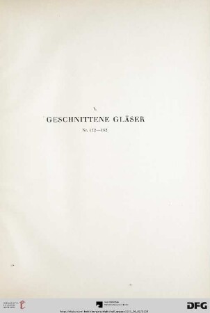 E. Geschnittene Gläser (Nr. 152-162)
