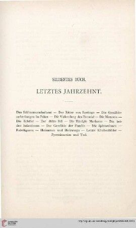 Siebtes Buch. Letztes Jahrzehnt