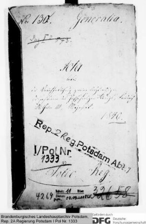 Veröffentlichung zweier letztwilliger Dispositionen Friedrich Wilhelms III.