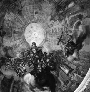 Mutter der schönen Liebe : Mutter der schönen Liebe. Fresko (1748/1750; G. B. Goetz). Birnau (Uhldingen-Mühlhofen), Wallfahrtskirche Sankt Marien, Kuppel