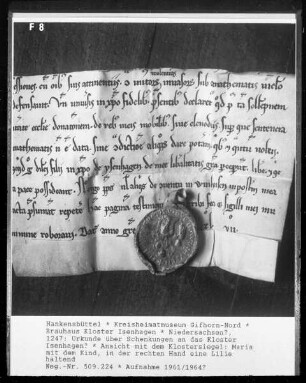 Urkunde über Schenkungen an das Kloster Isenhagen?