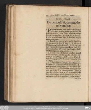 Tit. VI. (IV. 48.) De periculo & commodo rei venditae.