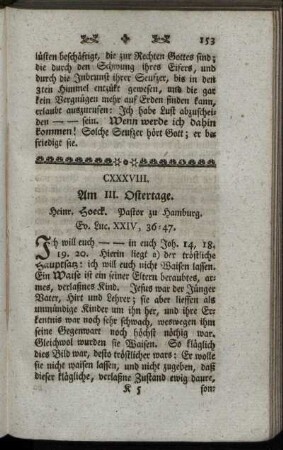 CXXXVIII. Am III. Ostertage. Ev. Luc.XXIV, 36-47.