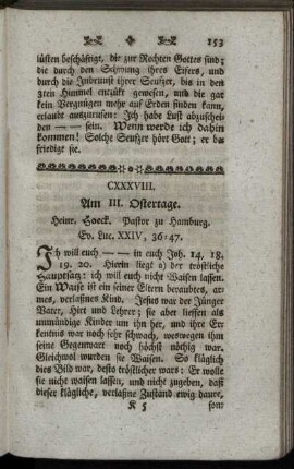 CXXXVIII. Am III. Ostertage. Ev. Luc.XXIV, 36-47.