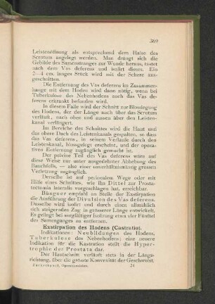 Exstirpation des Hodens (Castratio).