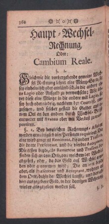 Haupt- Wechsel-Rechnung, oder Cambium Reale