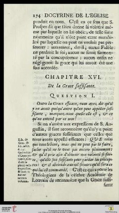 Chapitre XVI: De la Grace suffisante