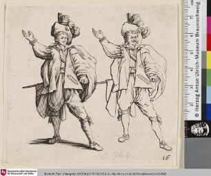 [Offizier, von vorn gesehen; Deux figures côte à côte du même homme]