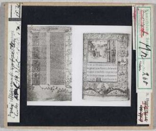 Vergleich Manuskriptseiten: li. ital. 14. Jhd., re. ital. 15. Jhd.