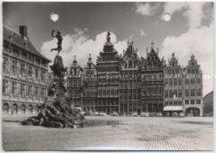 Antwerpen, Grote Markt, Gildehäuser, Brabobrunnen