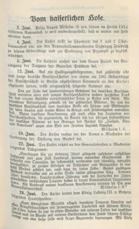 Vom kaiserlichen Hofe