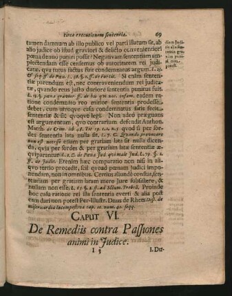 Caput VI. De Remediis contra Passiones animi in Iudice.