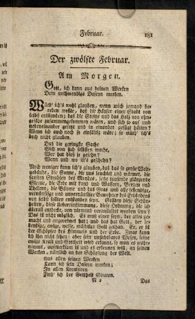 181-194, Der zwoelfte Februar. - Der vierzehnte Februar.