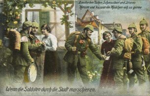 Wenn die Soldaten durch die Stadt marschieren.
