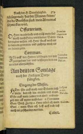 Am dritten Sontage nach der Heiligen Dreyfaltigkeit.