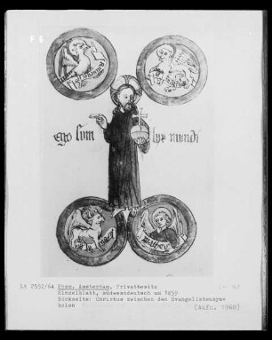 Einzelblatt: Christus zwischen Evangelistensymbolen
