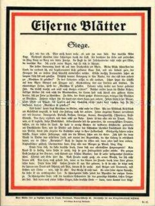 Eiserne Blätter Nr. 32 - Siege