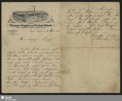 Chromo-Papier- und Carton-Fabrik, vorm. Gustav Najork, Actiengesellschaft, Leipzig-Plagwitz : Mitteilung
