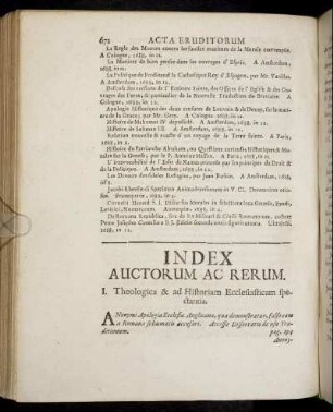 Index Auctorum Ac Rerum.