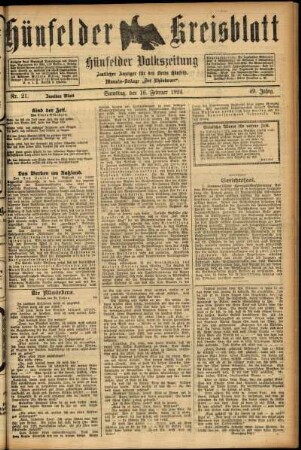 Zweite Ausgabe vom Samstag, den 16. Februar 1924.