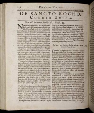 De Sancto Rocho, Concio Unica. - De S. Joannis Baptistæ De Collatione, Concio Unica.