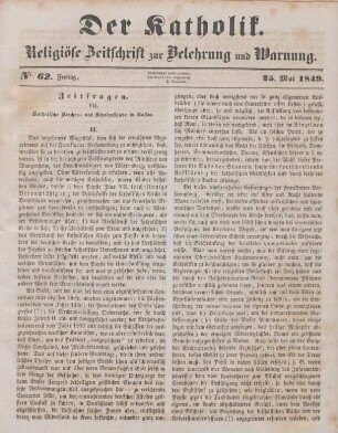 245-247 Zeitfragen : VII. Katholische Kirchen- und Schulzustände in Nassau (II)