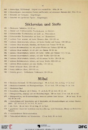 Stickereien und Stoffe (Nr. 953-969)