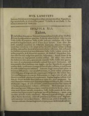 Epistola XLI. - L.