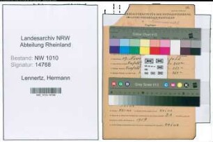 Entnazifizierung Hermann Lennertz , geb. 19.11.1884 (Stuckateur)