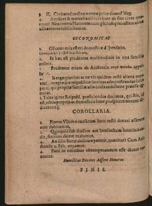 Oeconomicae