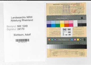 Entnazifizierung Adolf Eichborn , geb. 14.09.1901 (Postbeamter)